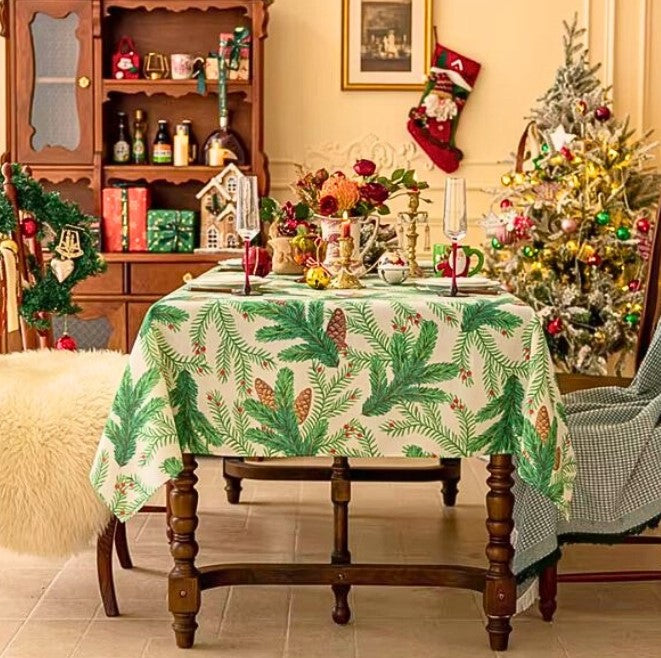 Christmas Tree Branches rectangle Tablecloth