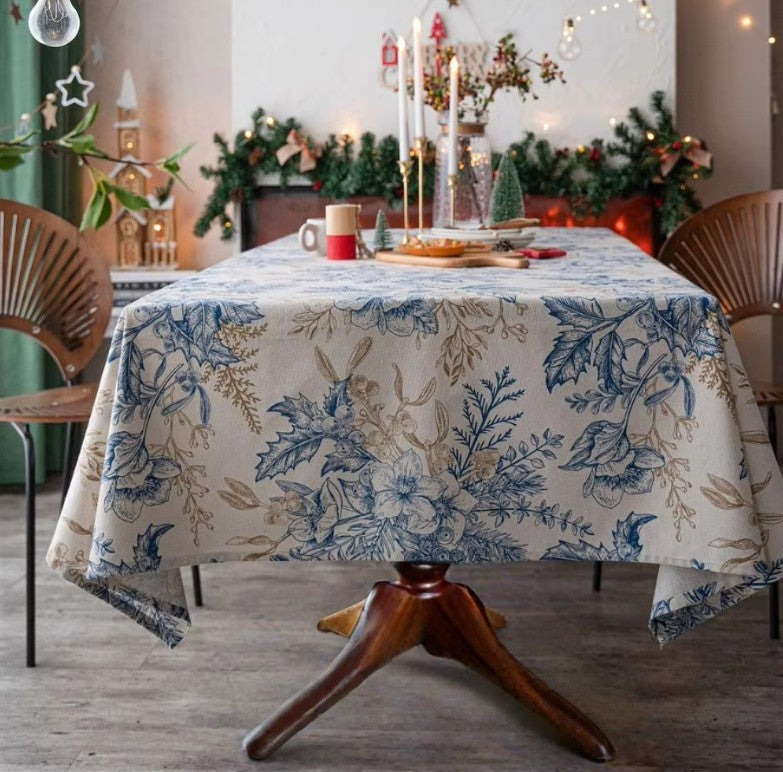 Winter Blue Bouquet Tablecloth