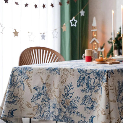 Winter Blue Bouquet Tablecloth