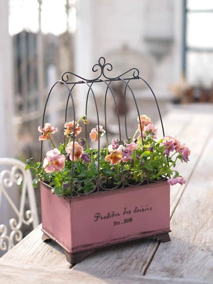 Retro ironwork flower pot