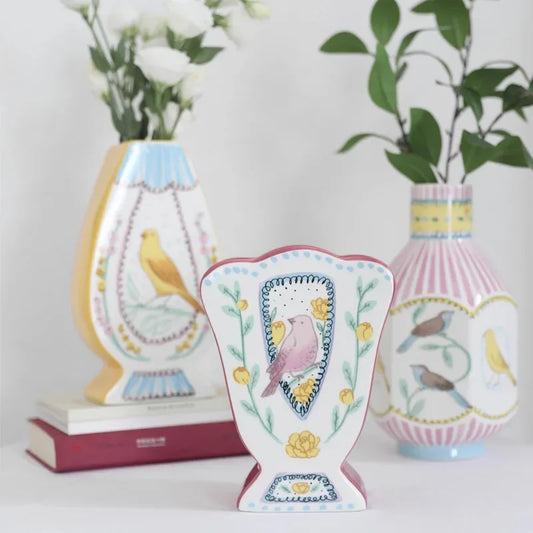 Colorful naive ceramic vase