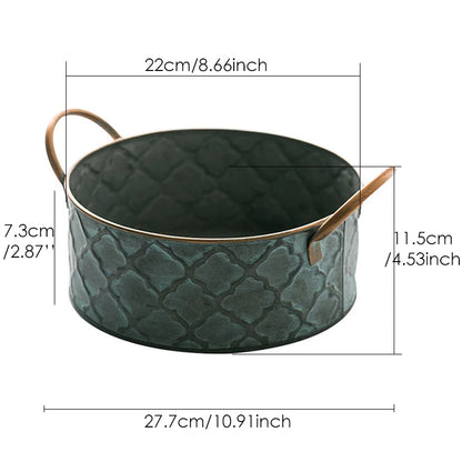 Round metal bread basket