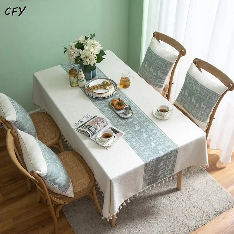 Winter soft tablecloth with deers