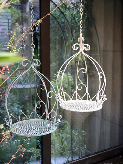 Vintage inspired crown hanging basket for plants